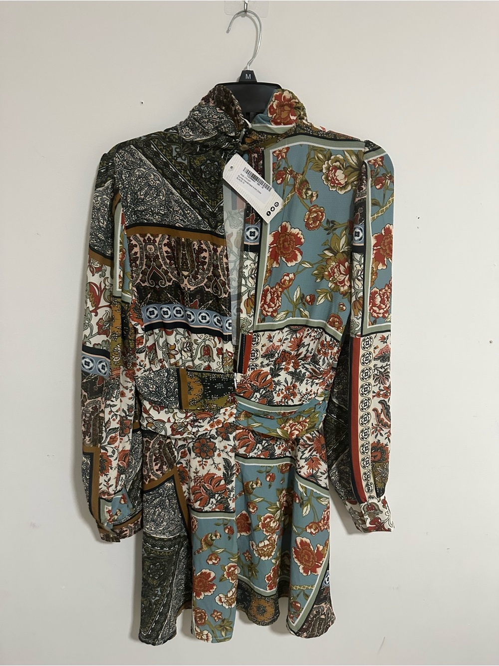 Boohoo Multi-Color Floral Patchwork Mini Dress - Picture 3 of 5